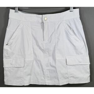 Athleta Trekkie Skort Womens 12 Light Gray Cargo Utility Hiking Stretch